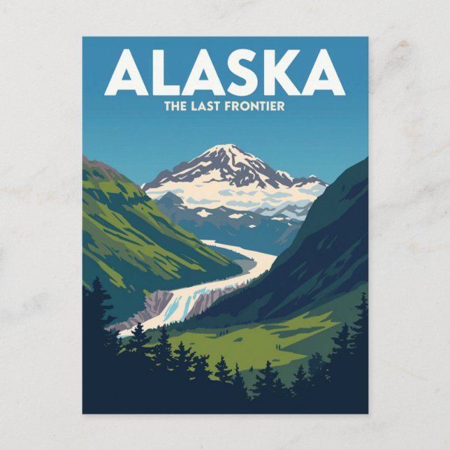 Alaska Bergslandskap Vykort (Framsida)