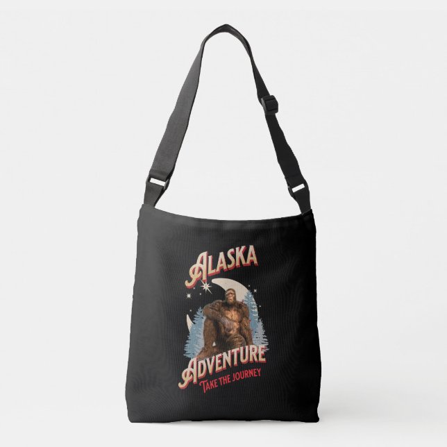 Alaska Bigfoot-äventyr Retro Wilderness Art Axelväska (Framsida)