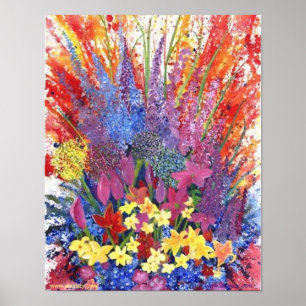 Alaska Blommigt Explosion Matte Poster