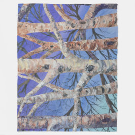 Alaska Blue Birch Fleece Blanket