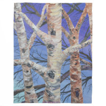 Alaska Blue Birch Fleece Blanket