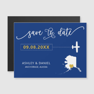 Alaska Bröllop spara datum Card, Karta Magnetisk Inbjudningskort