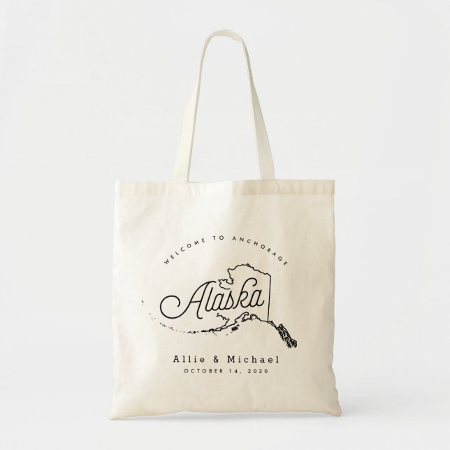 Alaska Bröllop Welcome Tote Bag Tygkasse (Framsidan)