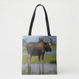 Alaska Bull Moose Antlers Scenia Photo Design Tygkasse