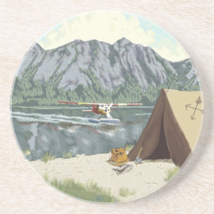 Alaska Bush Flyg Och Fiske Resor Underlägg Sandsten
