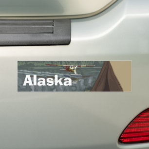 Alaska Bush Flygplan Sjö Camping Tält Bildekal
