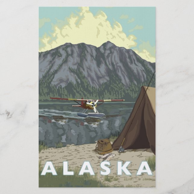 Alaska Bush Flygplan Souvenirs Brevpapper (Framsida)