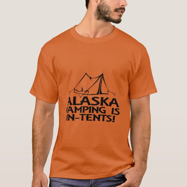 Alaska Camping in Tents T Shirt (Framsida)