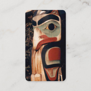 Alaska Carved Totem Pole Photo Designad Visitkort