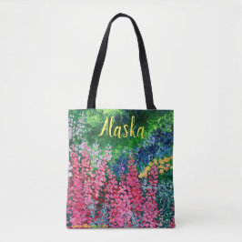 Alaska Chick_Fireweed Tote Bag Tygkasse