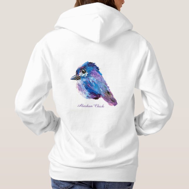 Alaska Chick Hoodie Sweatshirt . T Shirt (Baksida)