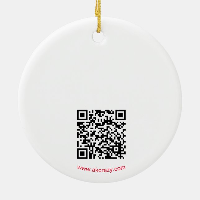 Alaska Chick keramiskt ornament w/QR_no Holid (Baksidan)