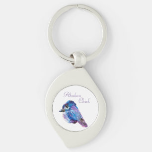 Alaska Chick Metall Keychain Swirl Silverfärgad Nyckelring