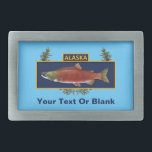 Alaska Combat Fisherman Badge<br><div class="desc">På grundval av en gemensam militärutmärkelse högtidlighåller Fiske Badge minnet av dem som överlevt stridskrafter i Alaska. Den har en Sockeye Salmon, i en rödfärgad lekning, på en mörk blått bakgrund, över ett gren-andetag. Texten som läser "ALASKA" finns överst i bilden. Lägg till ytterligare text. Laxfisket är för populärt i...</div>