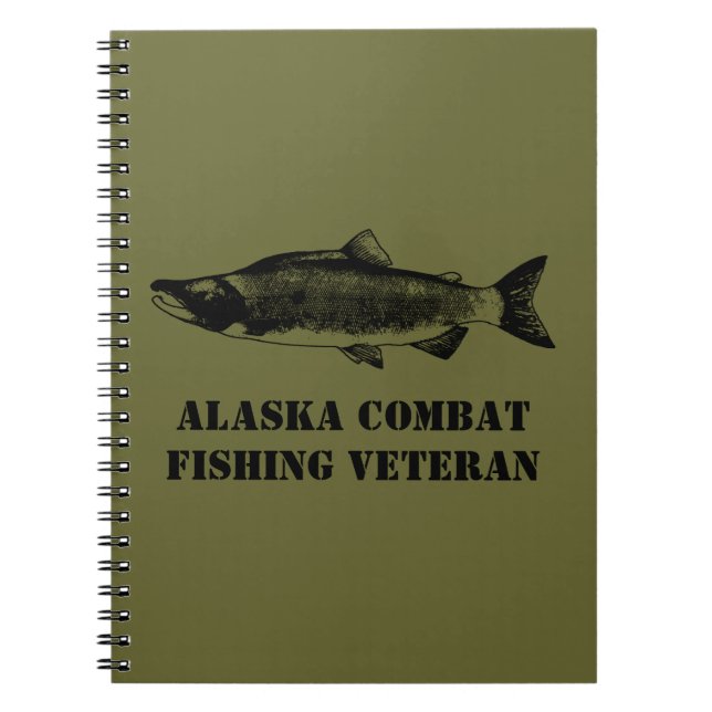 Alaska Combat Fishing Veteran Anteckningsbok Med Spiral (Framsidan)