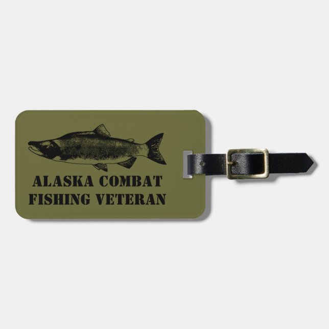 Alaska Combat Fishing Veteran Bagagebricka (Horisontell Framsida)
