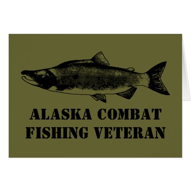 Alaska Combat Fishing Veteran Hälsningskort (Framsidan Horizontal)