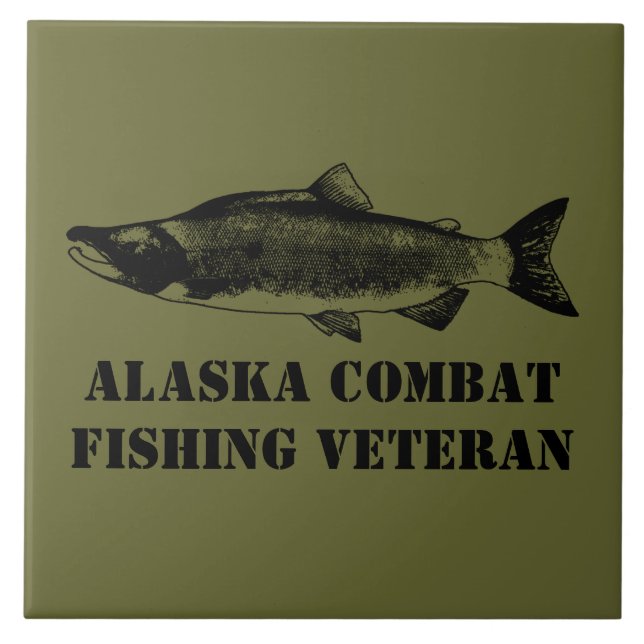 Alaska Combat Fishing Veteran Kakelplatta (Framsidan)
