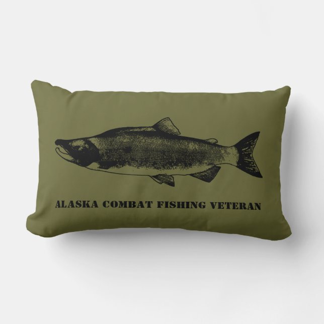 Alaska Combat Fishing Veteran Lumbarkudde (Framsida)