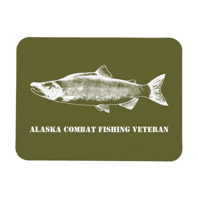 Alaska Combat Fishing Veteran Magnet (Horisontell)