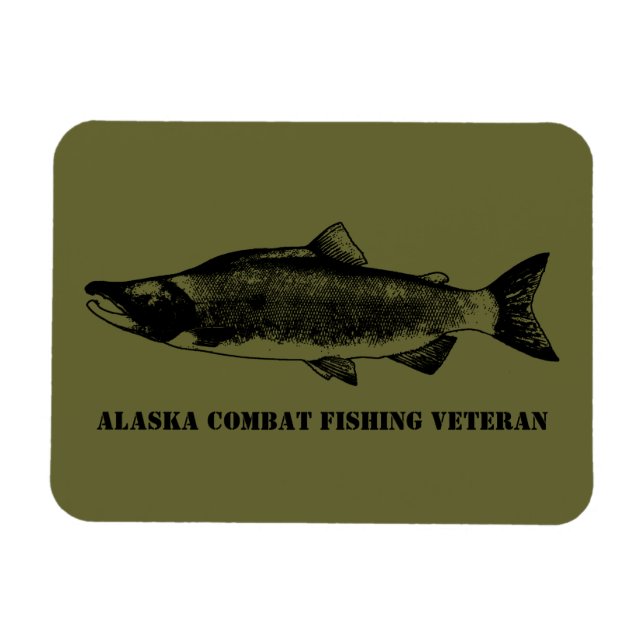 Alaska Combat Fishing Veteran Magnet (Horisontell)