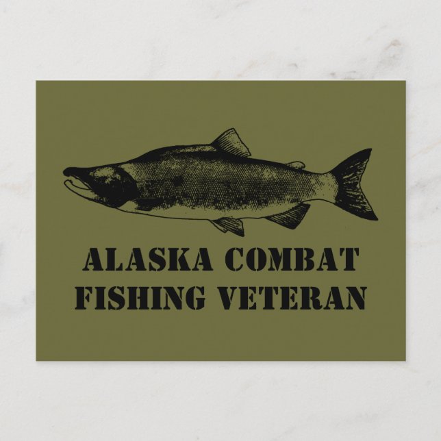 Alaska Combat Fishing Veteran Vykort (Framsida)