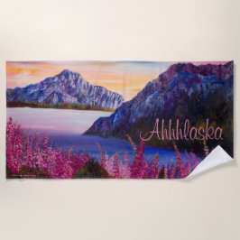 Alaska Cotton Candy Mountain Beach Towel