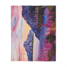 Alaska Cotton Candy Mountain Fleece Blanket
