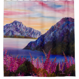 Alaska Cotton Candy Mountain Shower Curtain