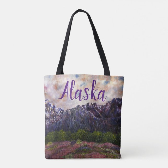 Alaska Cotton Candy Sunset Tote Bag w_ALASKA Tygkasse (Baksida)