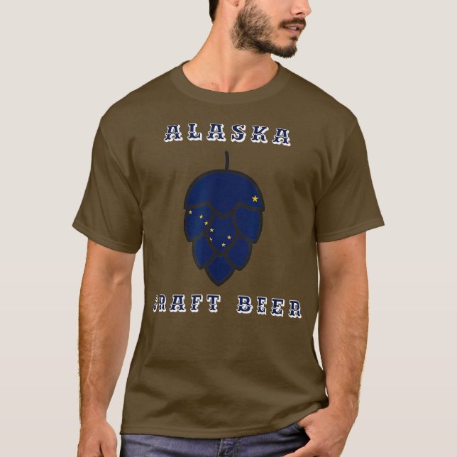 Alaska Craft Beer Statlig flagga Förenade Stater T Shirt (Framsida)