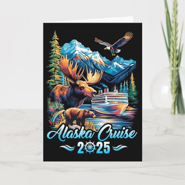 Alaska Cruise 2025 Matching Family Friends Group A Kort (Framsida)