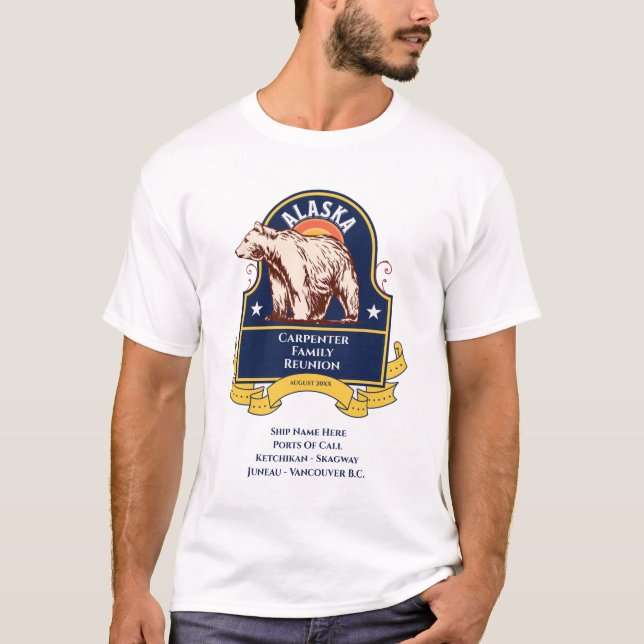 Alaska Cruise Bear Family Reunion T Shirt (Framsida)