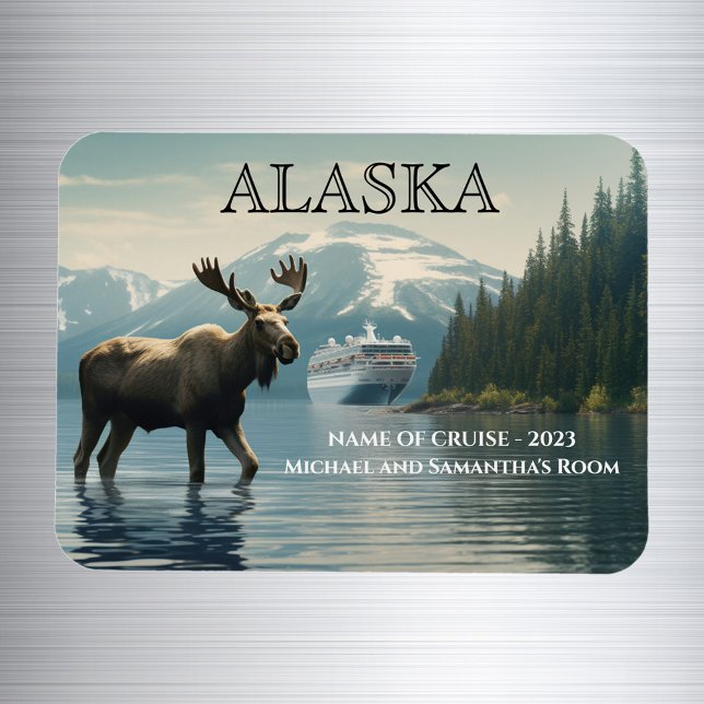Alaska Cruise Cruising Moose Cabin Marker Magnet (Skapare uppladdad)