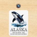 Alaska Cruise Cruising Orca Jumping Watercolor Magnet<br><div class="desc">Den här designen kan vara personlig i det område som tillhandahålls genom att ändra fotot och/eller text. Du kan också anpassa den genom att klicka på Anpassa den här mallen och sedan välja klicka för att anpassa ytterligare alternativ och ta bort eller ändra färg i bakgrunden, lägga till text, ändra...</div>