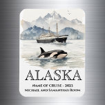 Alaska Cruise Cruising Orca Watercolor Magnet<br><div class="desc">Den här designen kan vara personlig i det område som tillhandahålls genom att ändra fotot och/eller text. Du kan också anpassa den genom att klicka på Anpassa den här mallen och sedan välja klicka för att anpassa ytterligare alternativ och ta bort eller ändra färg i bakgrunden, lägga till text, ändra...</div>