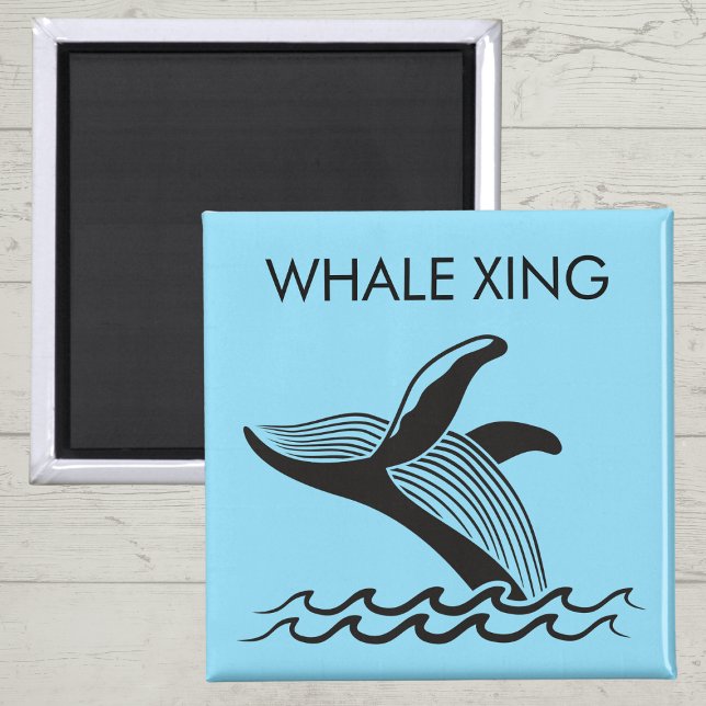 Alaska Cruise Door Decor | Korsning av vete Magnet (Whale Crossing - cruise door magnet)