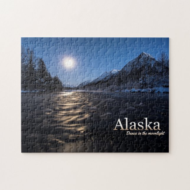 Alaska Dance in Moonlight Pussel (Horisontell)