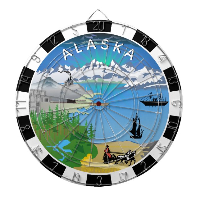 Alaska Dartboard, Flagga, Alaska darts / match Darttavla (Framsidan)