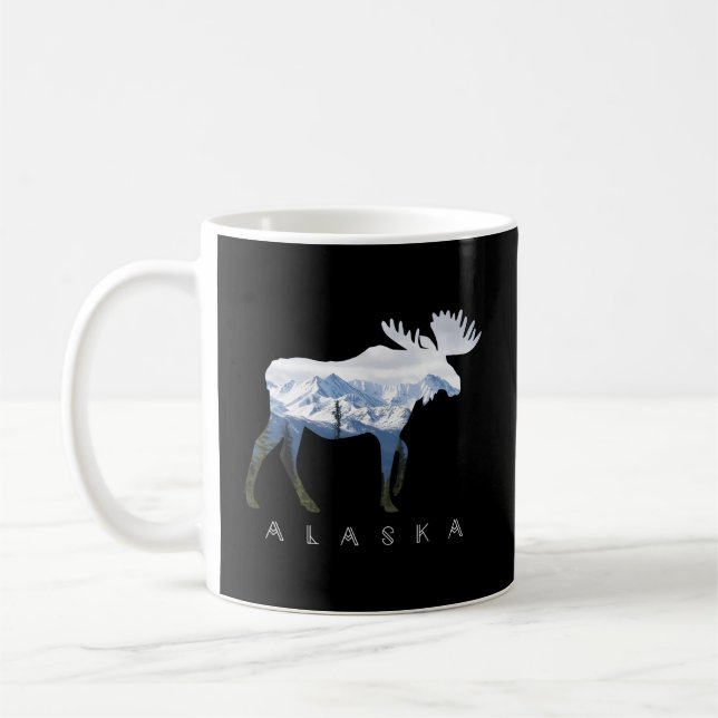 Alaska Day moose Snowy Mountain Alaska Tourist ell Kaffemugg (Vänster)