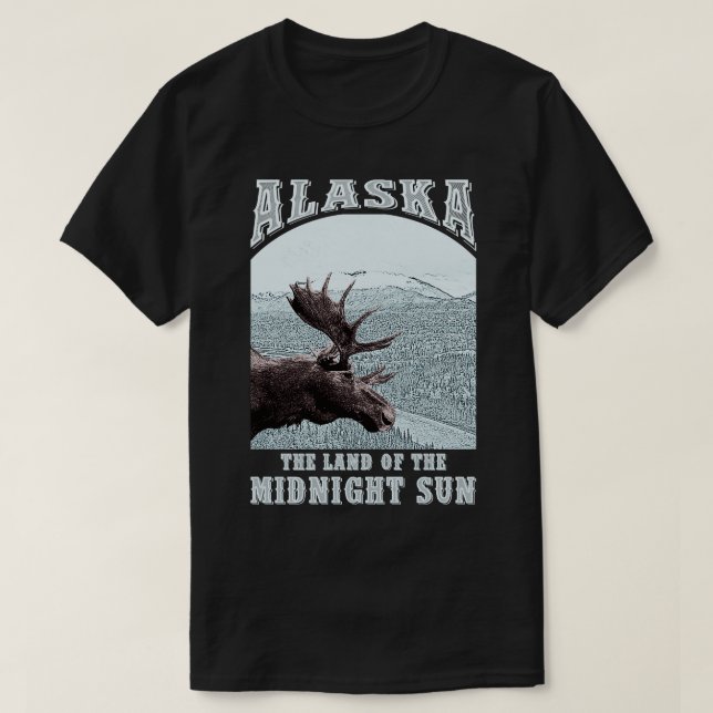 Alaska, delstaten Midnight Sol T Shirt (Design framsida)