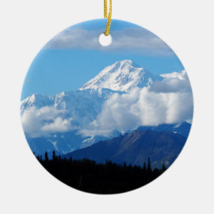 Alaska Denali Mountain liggande Julgransprydnad Keramik