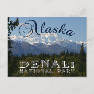 Alaska Denali National Park Mount McKinley Card Vykort