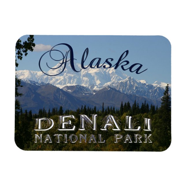 Alaska Denali National Park Mount McKinley Magnet (Horisontell)