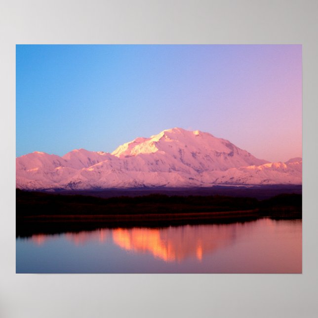 Alaska, Denali National Park, Mt. McKinley vid Poster (Framsidan)