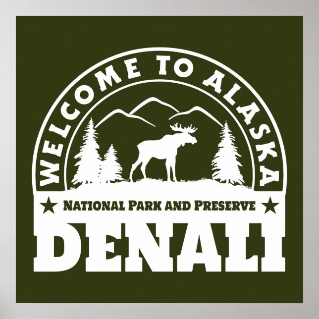 Alaska. Denali National Park och Preserve Poster (Framsidan)