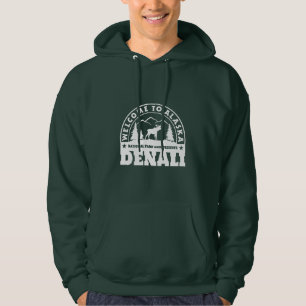 Alaska. Denali nationalpark och sylt Sweatshirt Med Luva