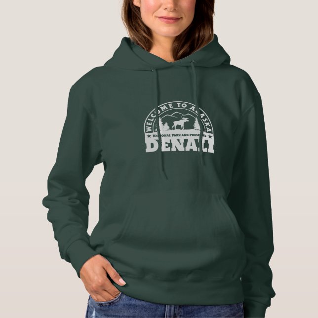 Alaska. Denali nationalpark och sylt T Shirt (Framsida)
