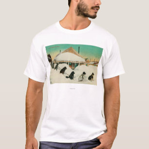 Alaska Dogsled lag som vilar i SnowState T-shirt