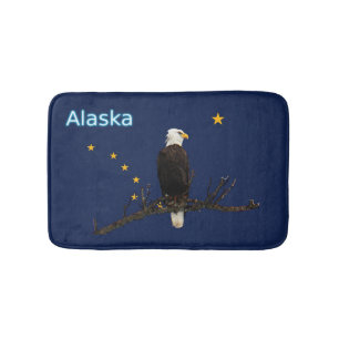 Alaska Eagle och Flagga Badrumsmatta